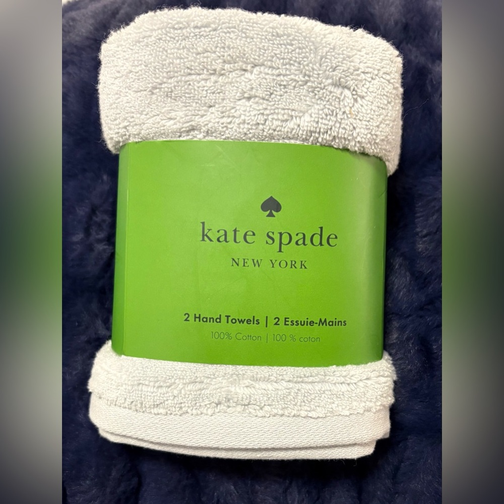 kate spade Light Gray Cotton Hand Towels - 2 Pack